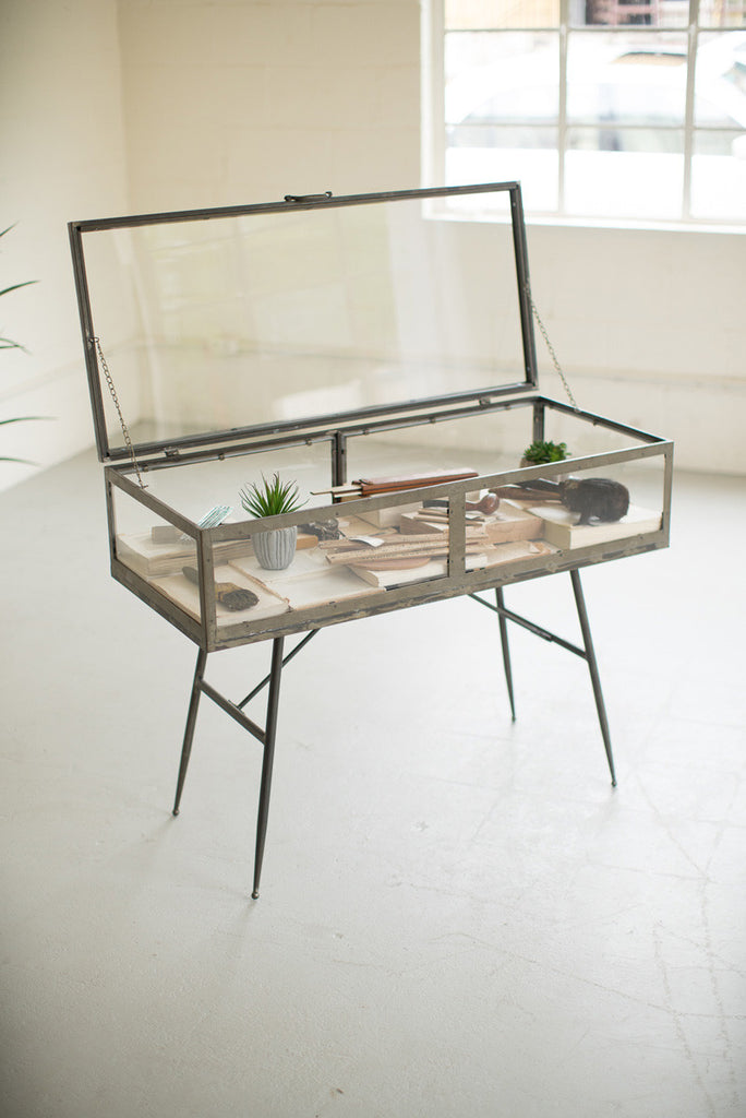Metal Framed Glass Display Cabinet - Bombay Mercantile