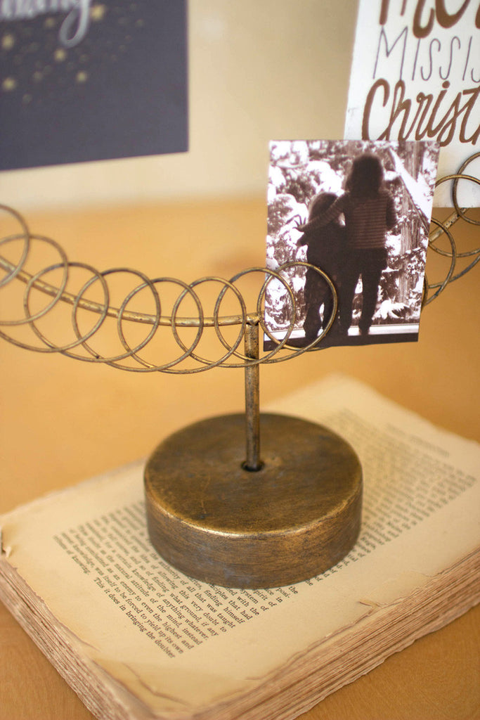 Round Wire Christmas Card Holder on a Stand, Set of 2 - Bombay Mercantile