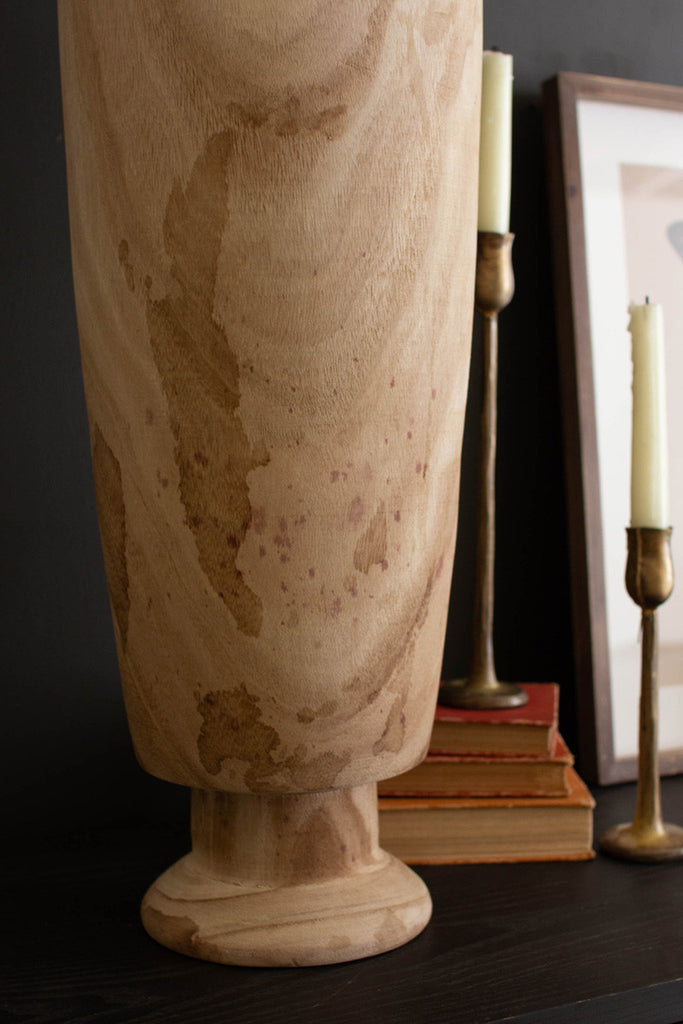Tall Wooden Vase - Bombay Mercantile