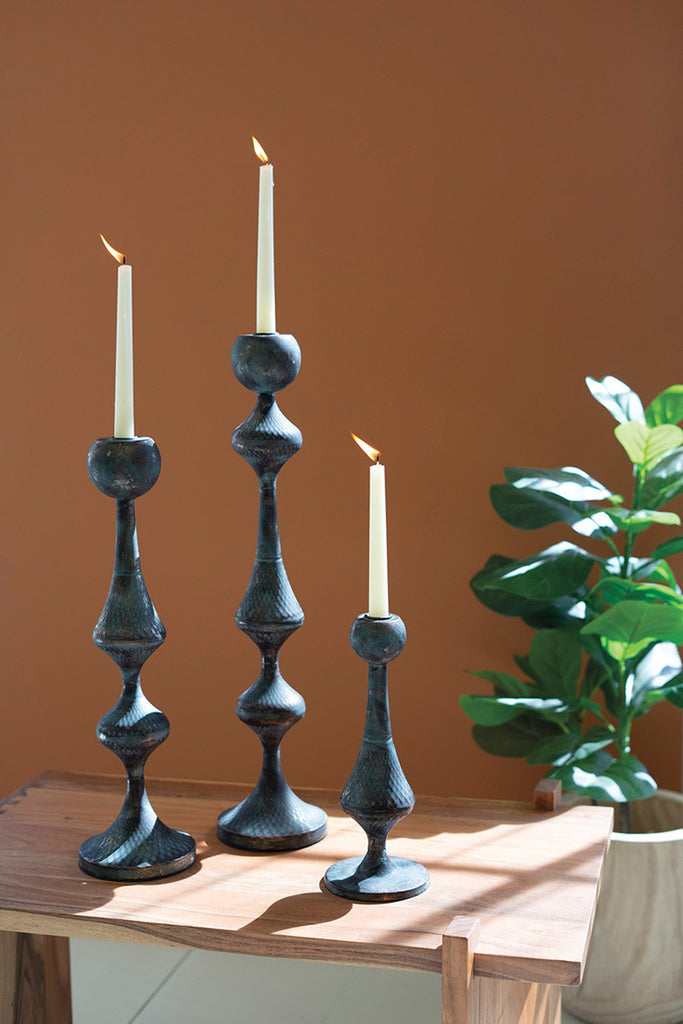 Set of 3 Metal Candle Towers - Bombay Mercantile