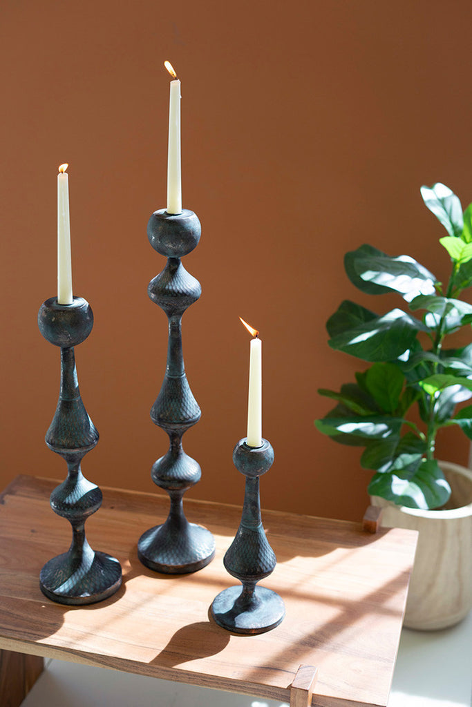 Set of 3 Metal Candle Towers - Bombay Mercantile