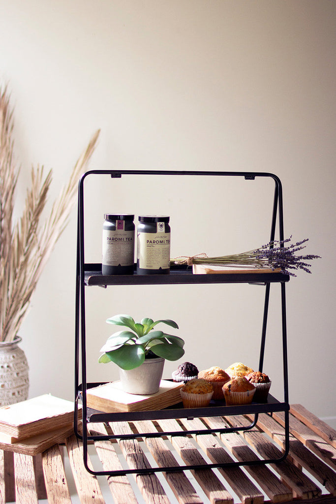 Two-Tiered Rectangle Display Rack - Bombay Mercantile