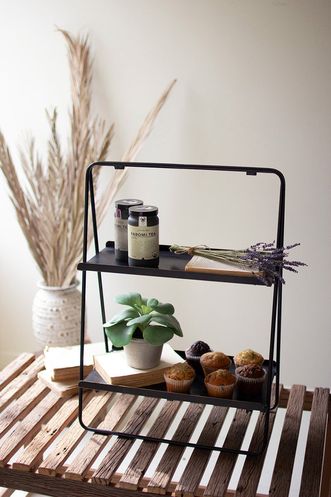 Two-Tiered Rectangle Display Rack - Bombay Mercantile