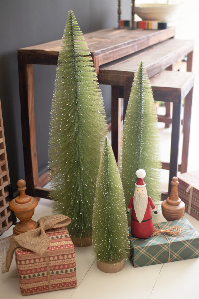 Set of 3 Bottle Brush Christmas Trees - Bombay Mercantile