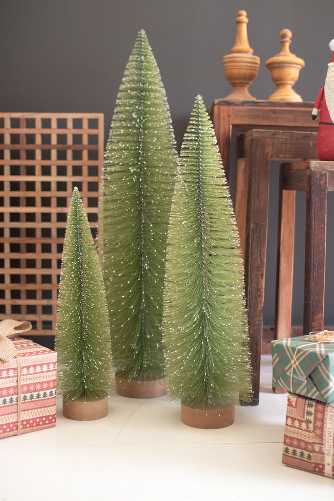 Set of 3 Bottle Brush Christmas Trees - Bombay Mercantile