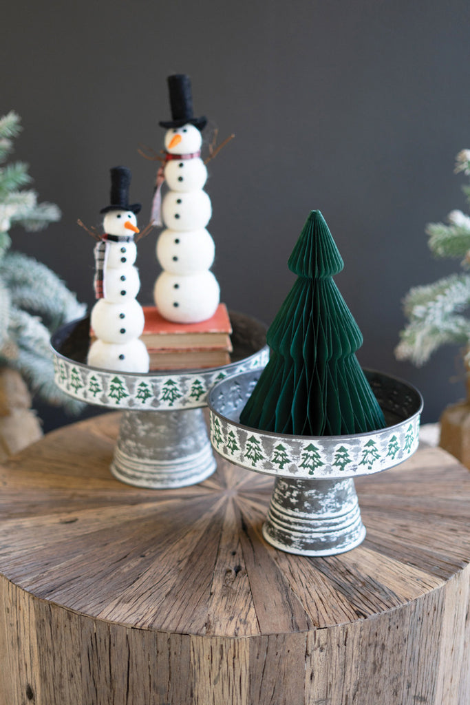 Set of 2 Christmas Display Pedestals - Bombay Mercantile