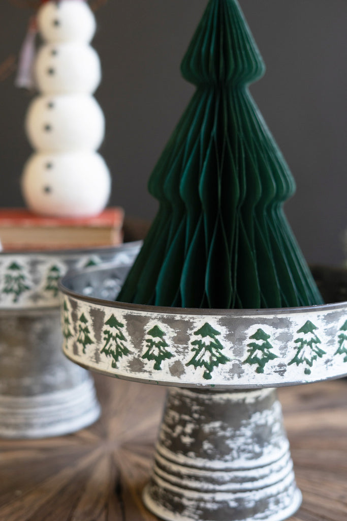 Set of 2 Christmas Display Pedestals - Bombay Mercantile