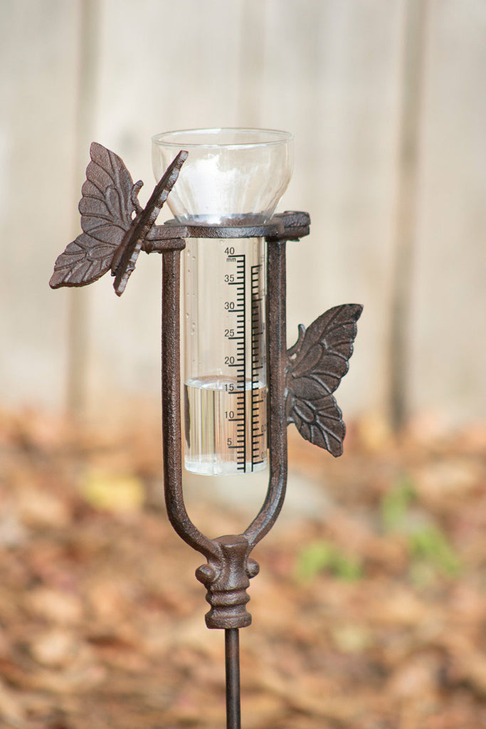 Cast Iron Butterfly Rain Gauge - Bombay Mercantile