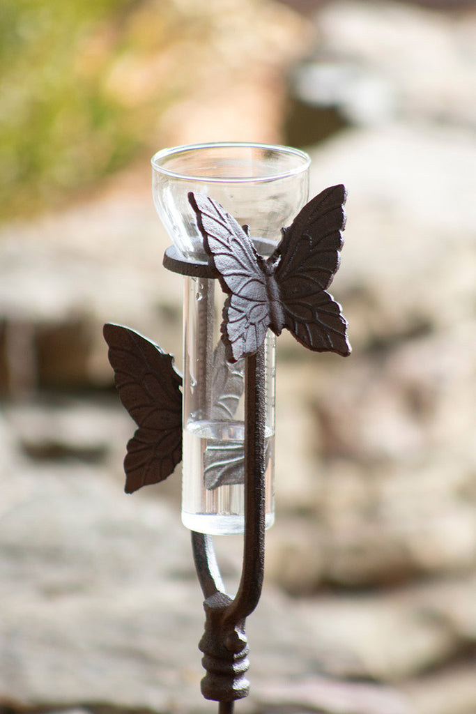 Cast Iron Butterfly Rain Gauge - Bombay Mercantile