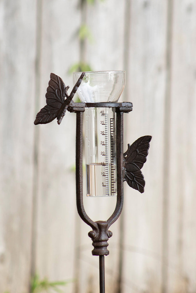 Cast Iron Butterfly Rain Gauge - Bombay Mercantile