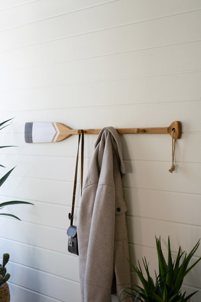 Wooden Paddle Coat Rack - Bombay Mercantile