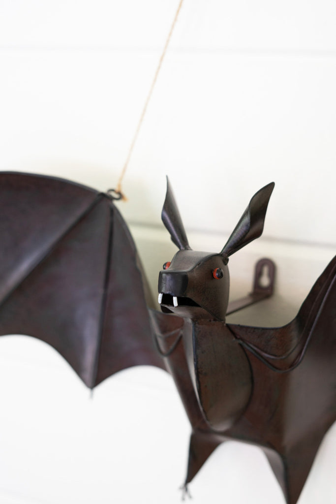 Painted Metal Bat Door Hanger, set of 2 - Bombay Mercantile