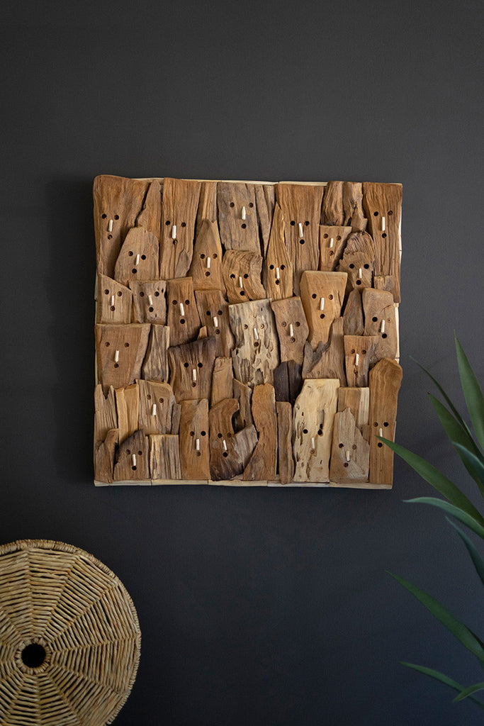 Repurposed Driftwood Faces Wall Art - Bombay Mercantile