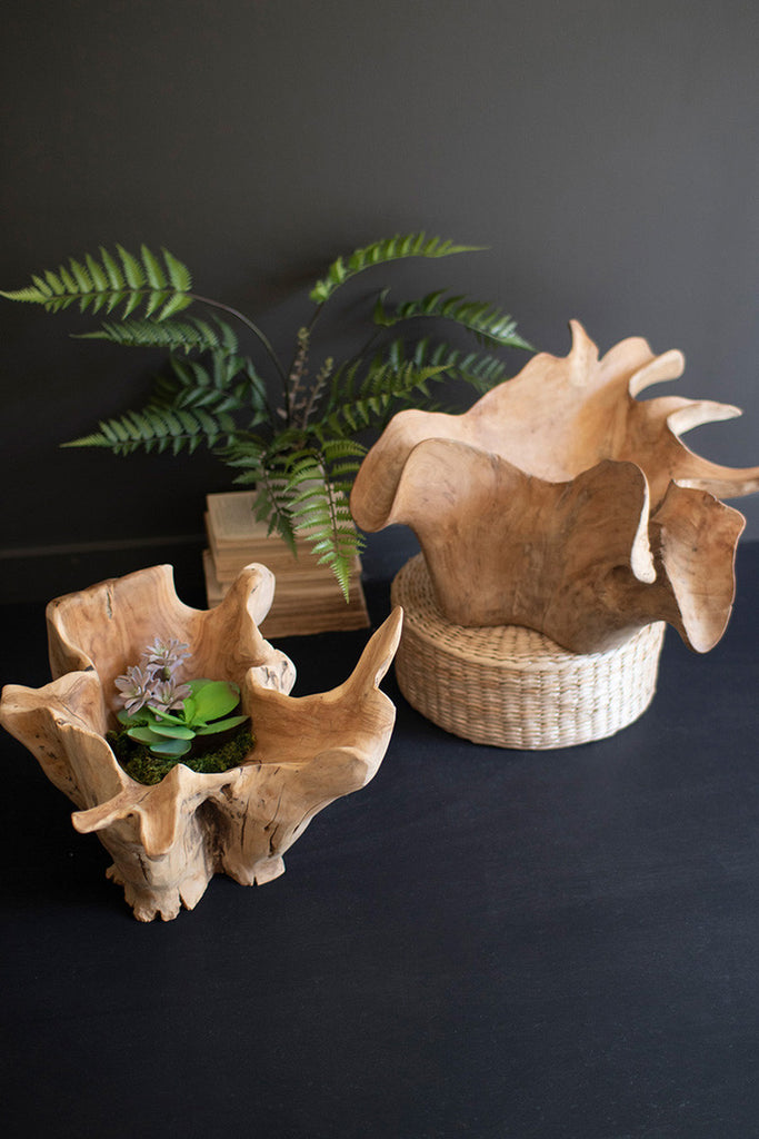 Blooming Teak Root Bowl - Bombay Mercantile