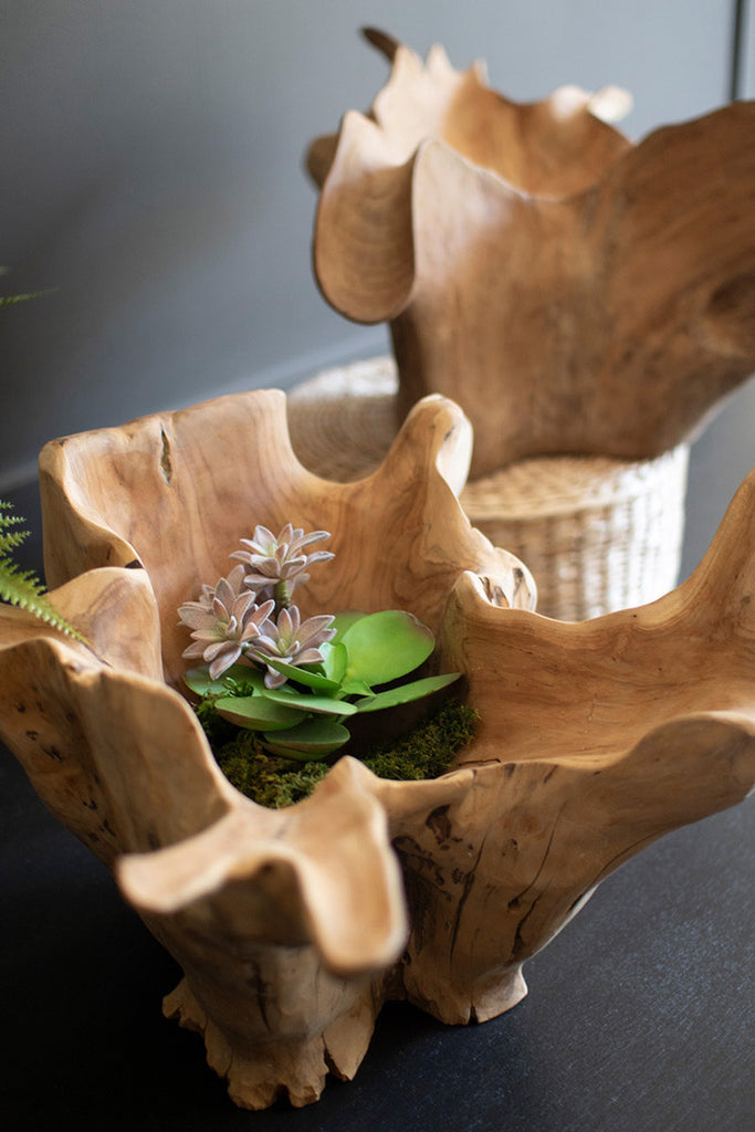 Blooming Teak Root Bowl - Bombay Mercantile