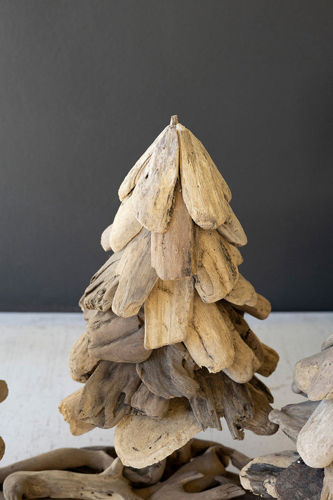 Three Driftwood Christmas Trees on a Base - Bombay Mercantile