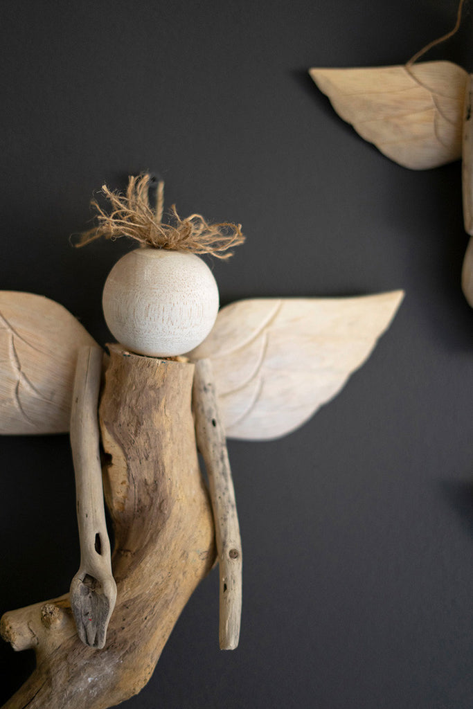 Set of 3 Driftwood Hanging Angels - Bombay Mercantile