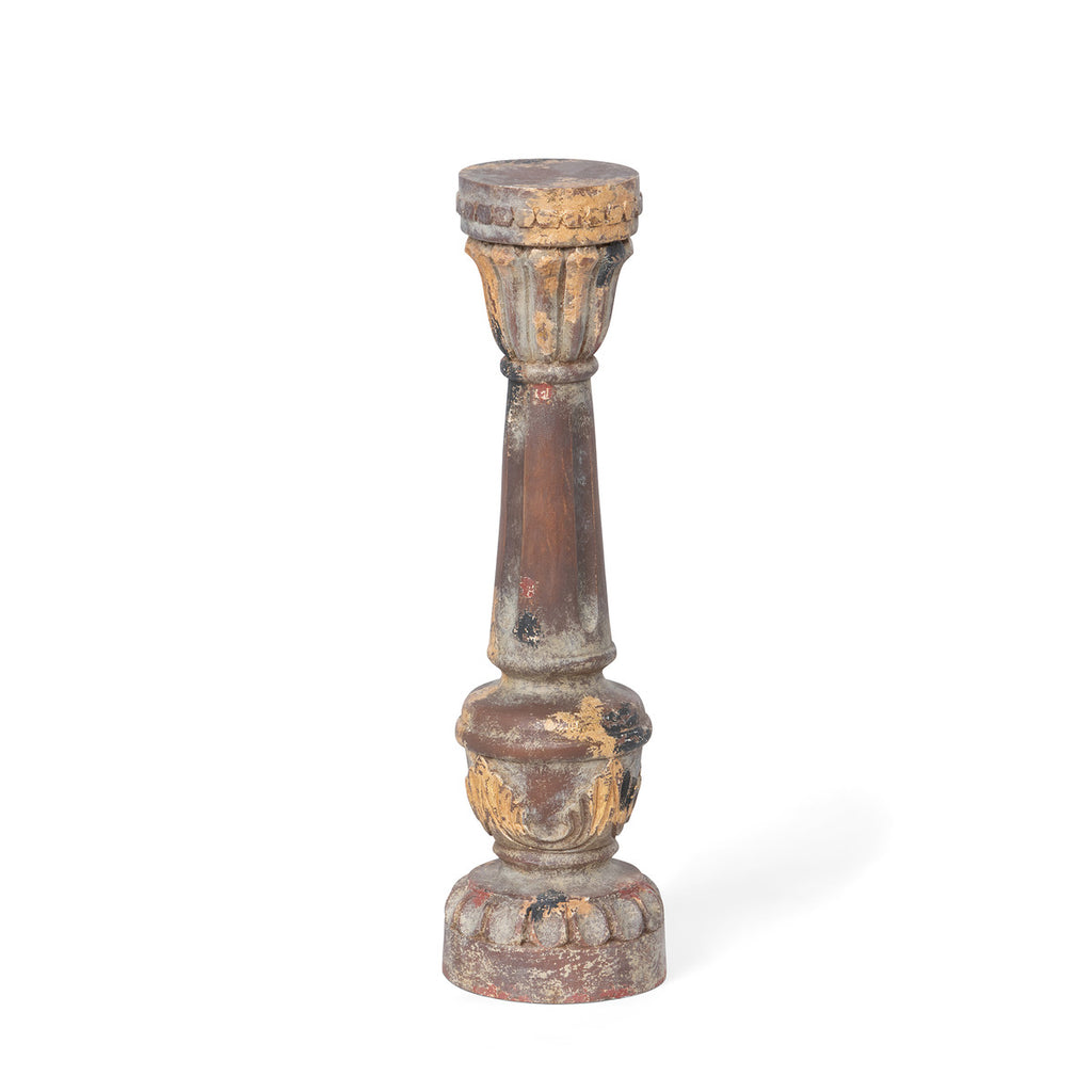 Delgado Carved Wood Candle Holder, 16" - Bombay Mercantile