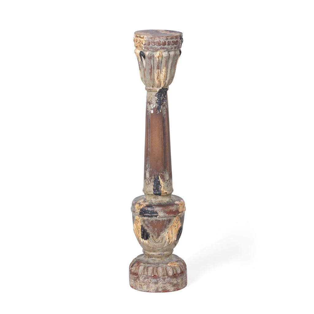 Delgado Carved Wood Candle Holder, 24" - Bombay Mercantile