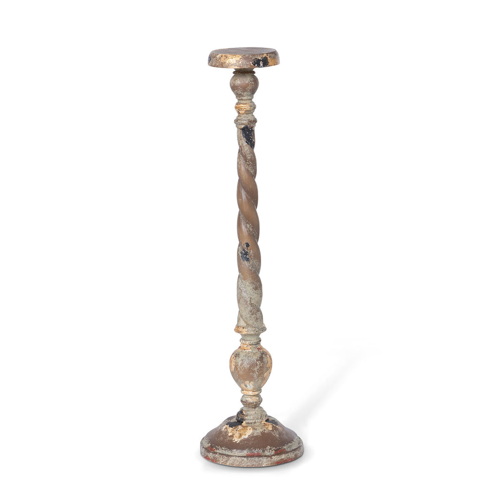 Delgado Carved Wood Candle Holder, 26" - Bombay Mercantile