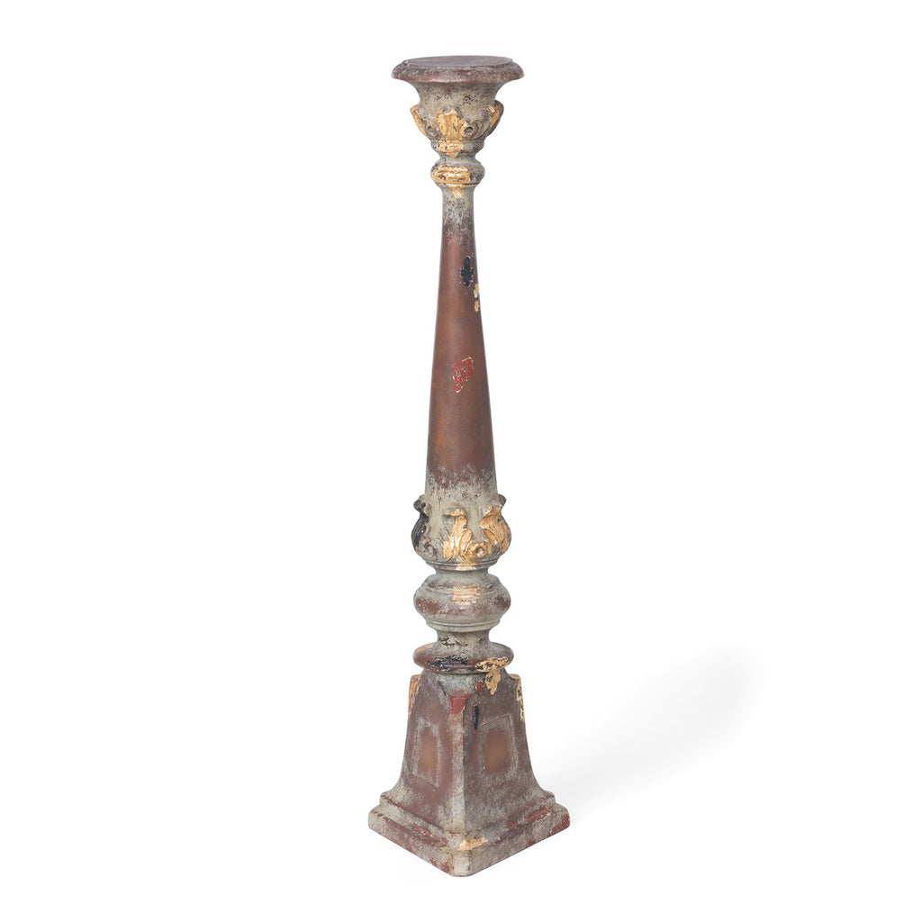 Delgado Carved Wood Candle Holder, 29" - Bombay Mercantile