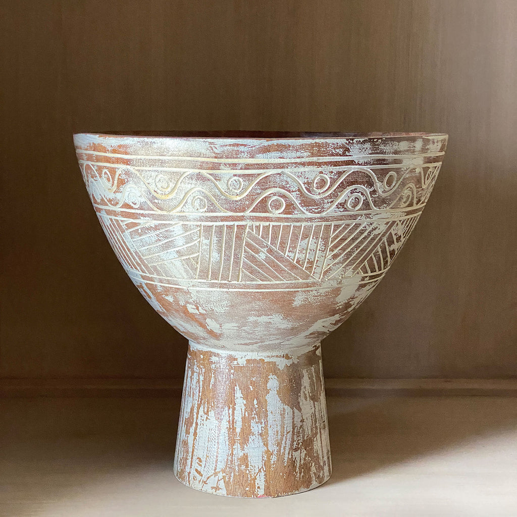 Barstow Carved Wood Decorative Bowl - Bombay Mercantile