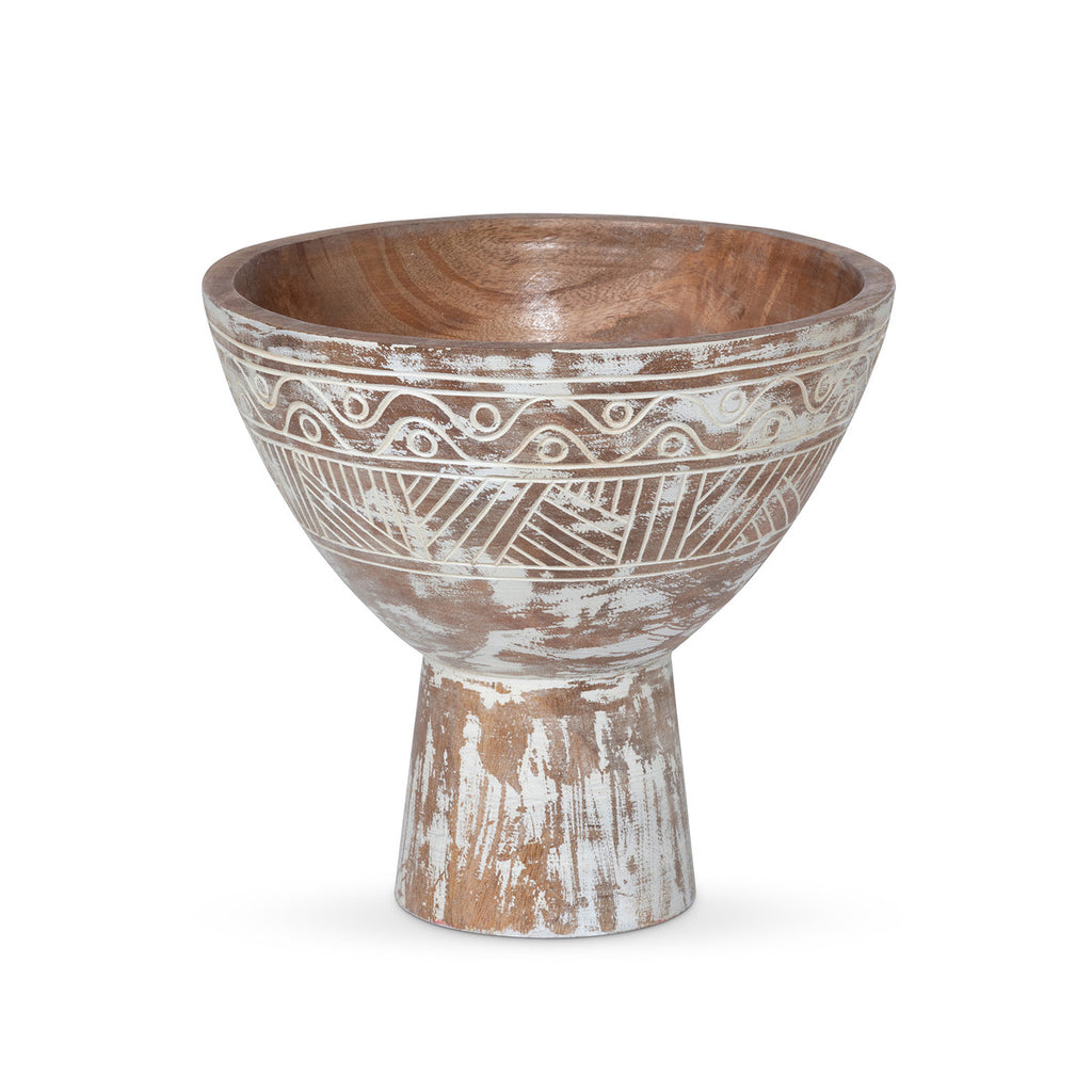 Barstow Carved Wood Decorative Bowl - Bombay Mercantile