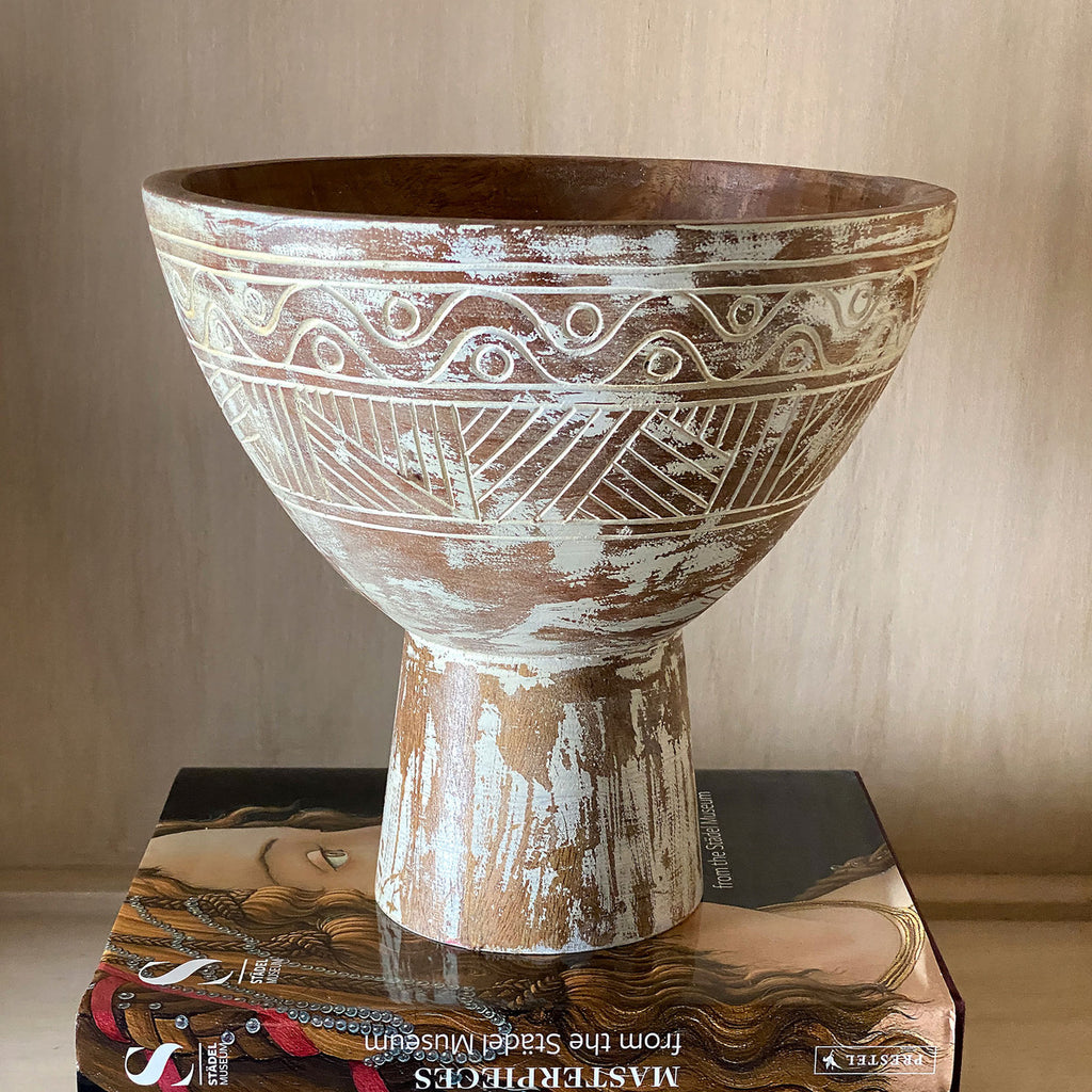Barstow Carved Wood Decorative Bowl - Bombay Mercantile