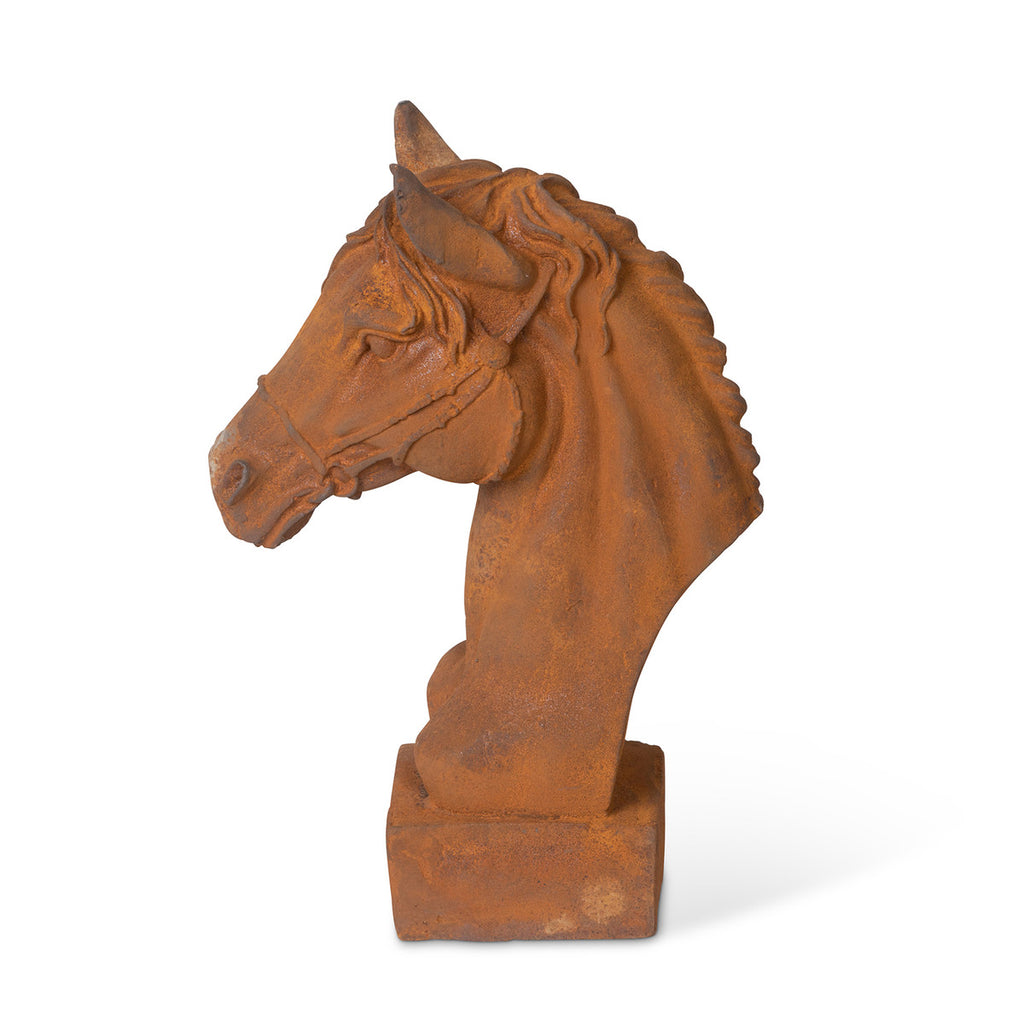 Thoroughbred Cast Iron Bust - Bombay Mercantile