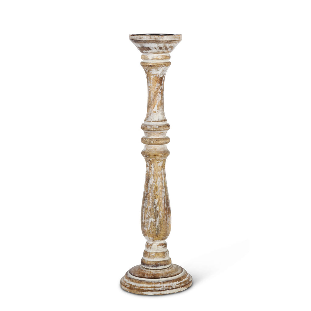 Estelle Wood Pillar Holder, 20" - Bombay Mercantile