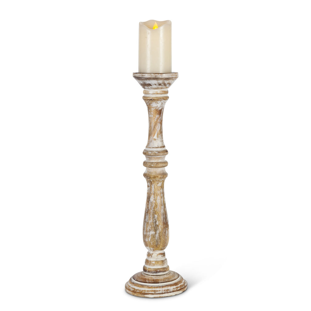 Estelle Wood Pillar Holder, 20" - Bombay Mercantile