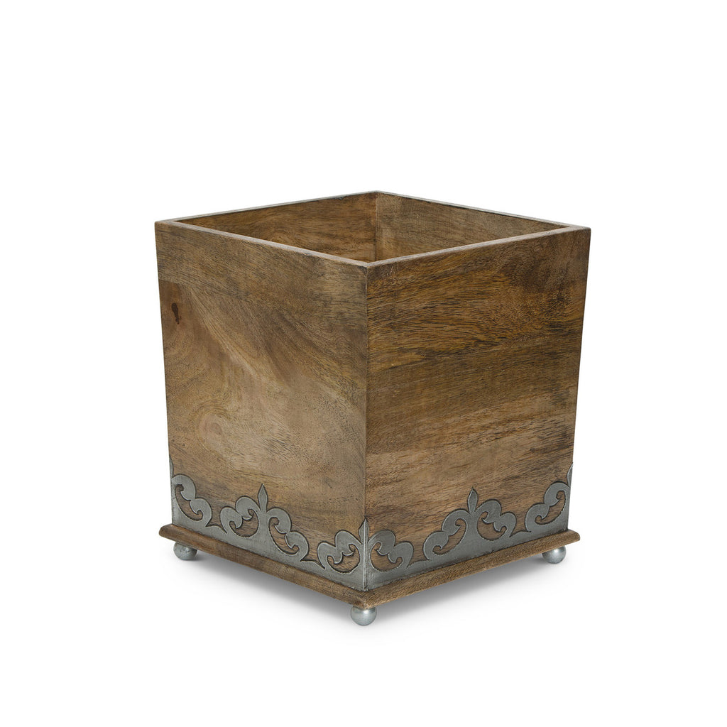 Wood Waste Basket - Bombay Mercantile