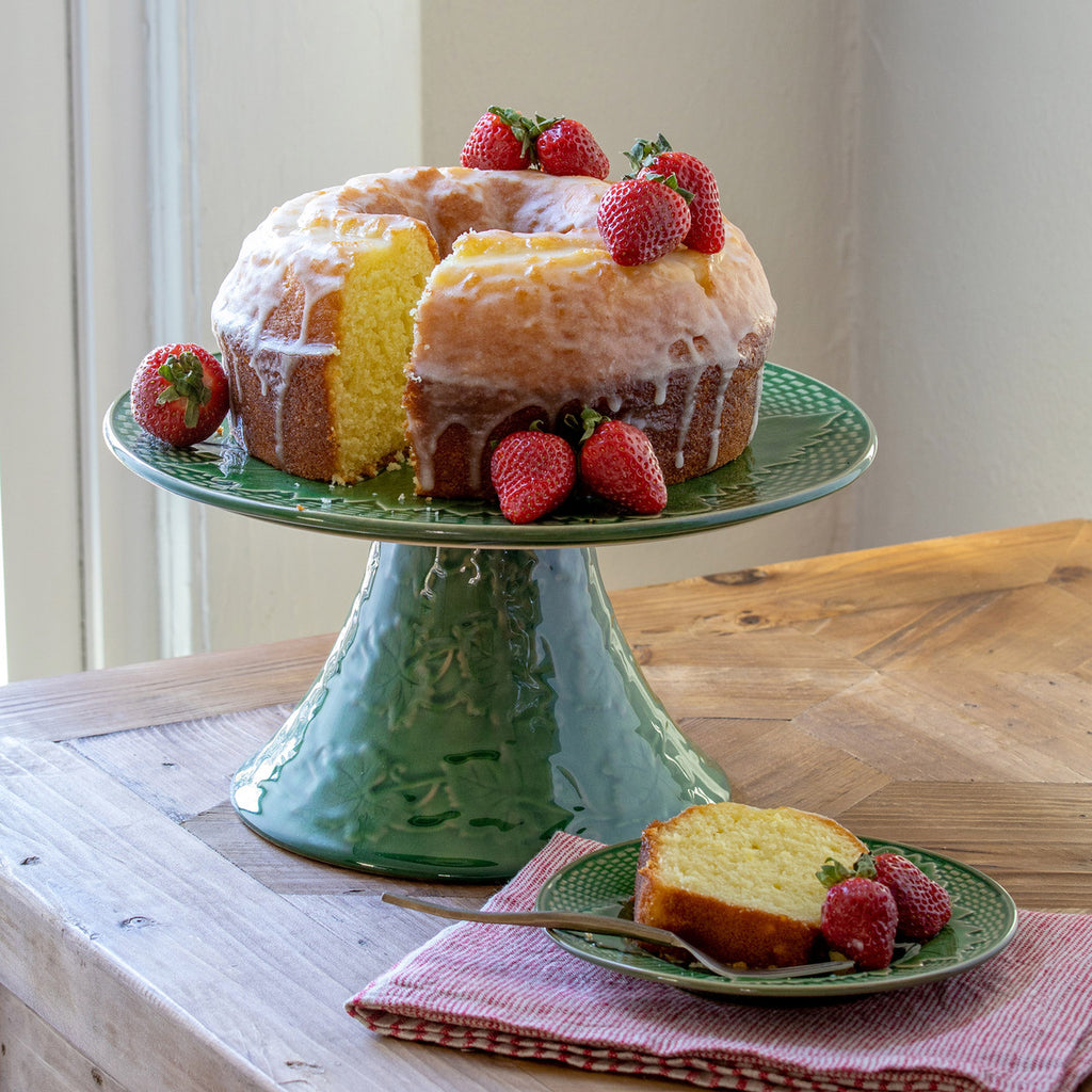 Green Glazed Cake Stand - Bombay Mercantile