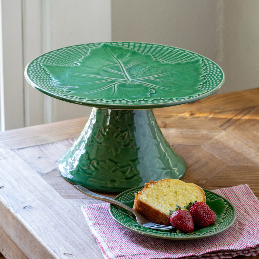 Green Glazed Cake Stand - Bombay Mercantile