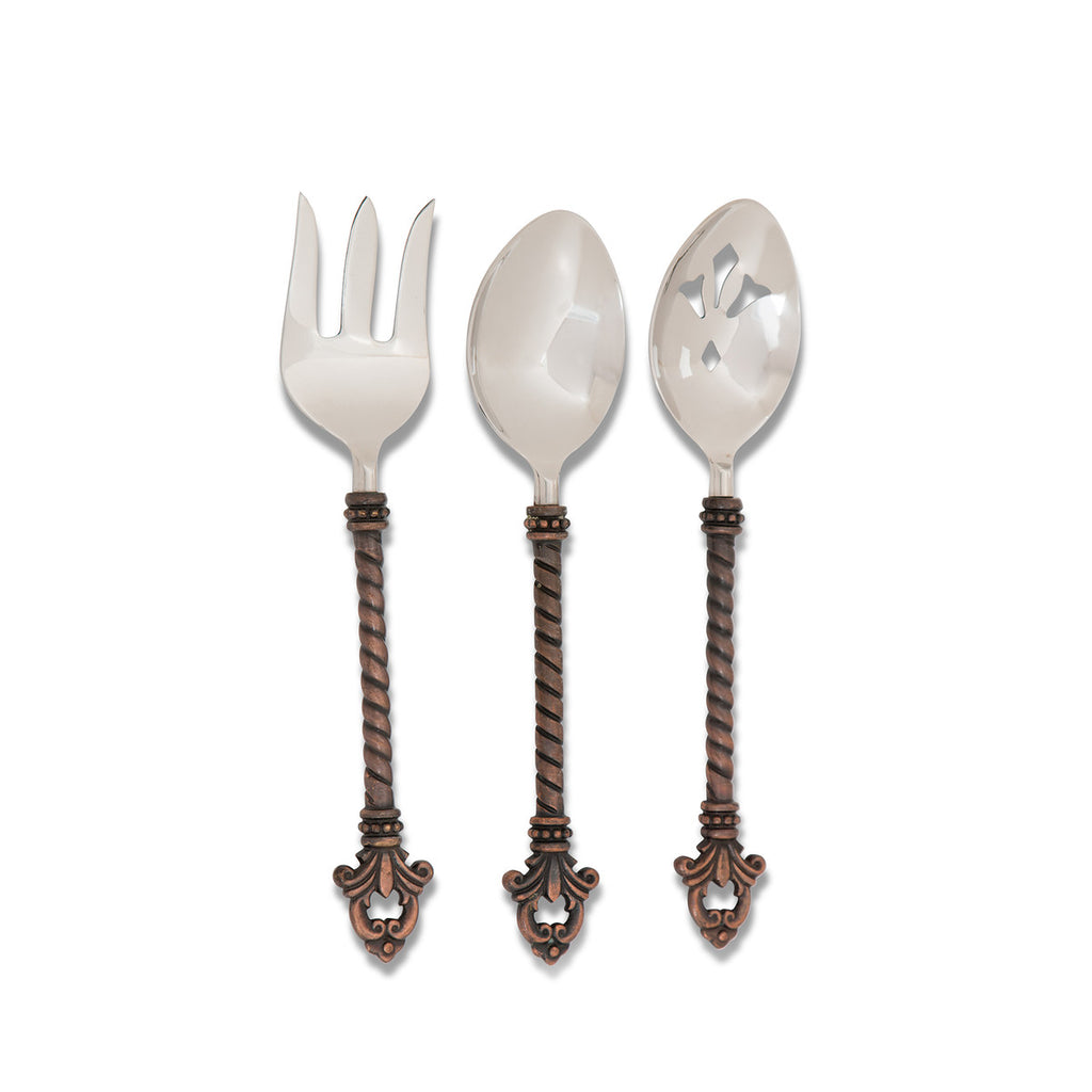 Fleur de Lis Hostess Serving Set, Set of 3 - Bombay Mercantile