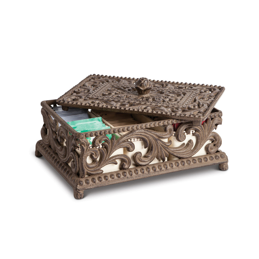 Tea Box with Stoneware Inserts - Bombay Mercantile