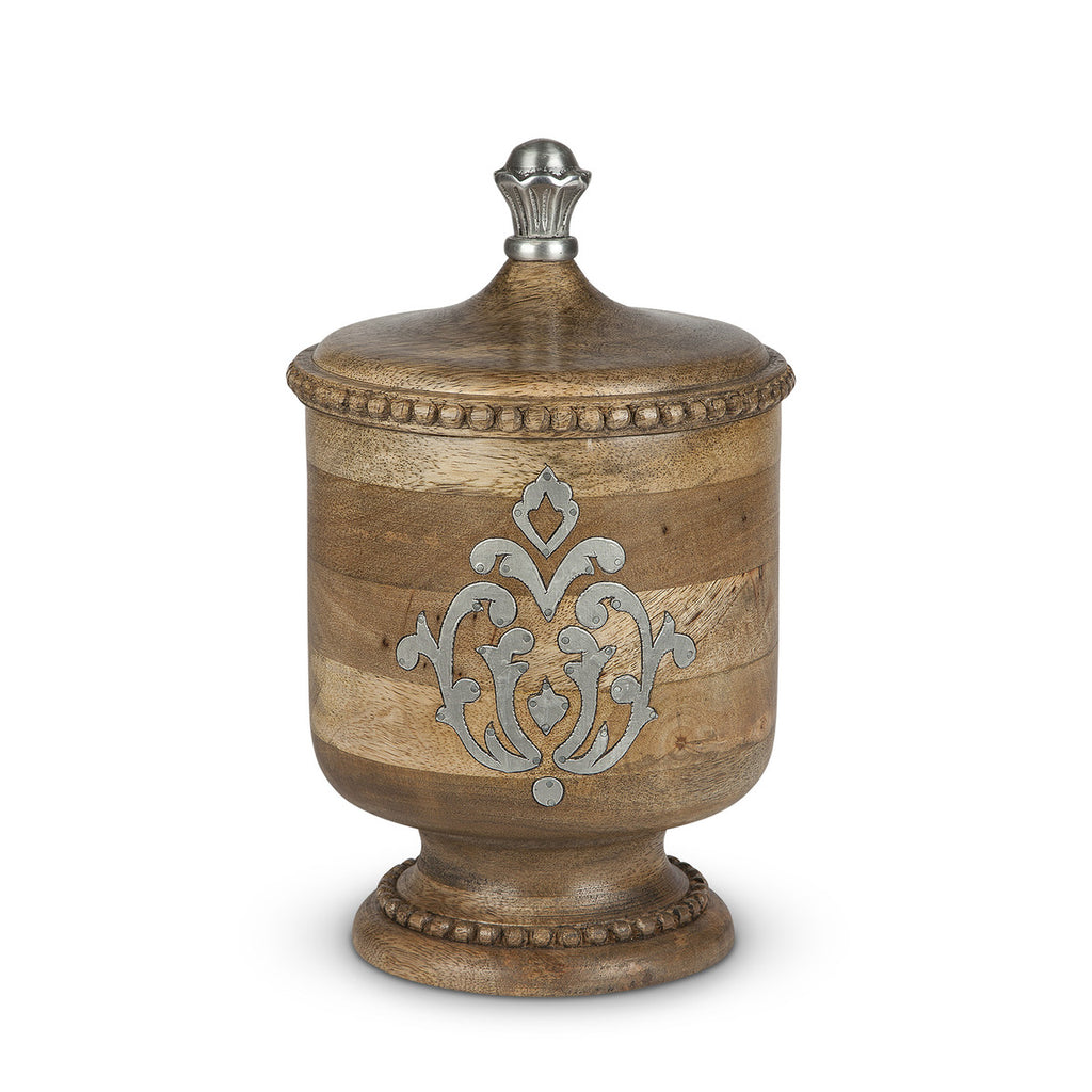 Wood Canister, 12" - Bombay Mercantile