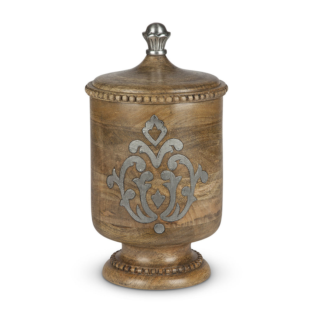 Wood Canister, 14" - Bombay Mercantile