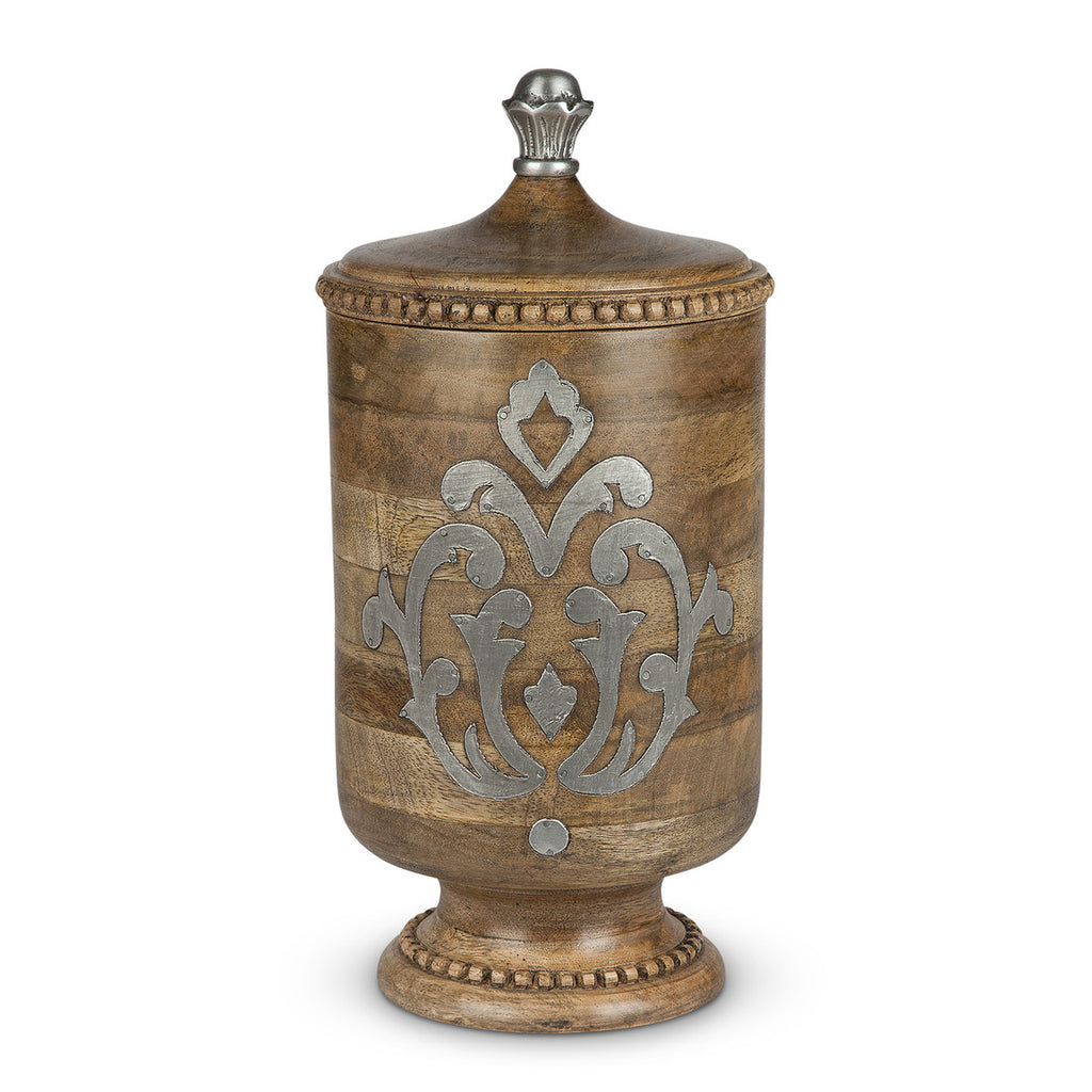 Wood Canister, 15" - Bombay Mercantile