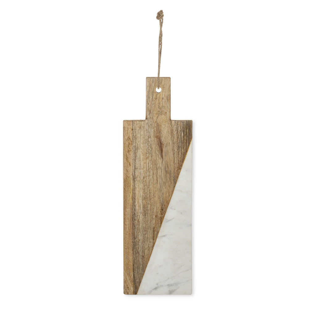 Wood and Marble Cutting Board with Handle - Bombay Mercantile