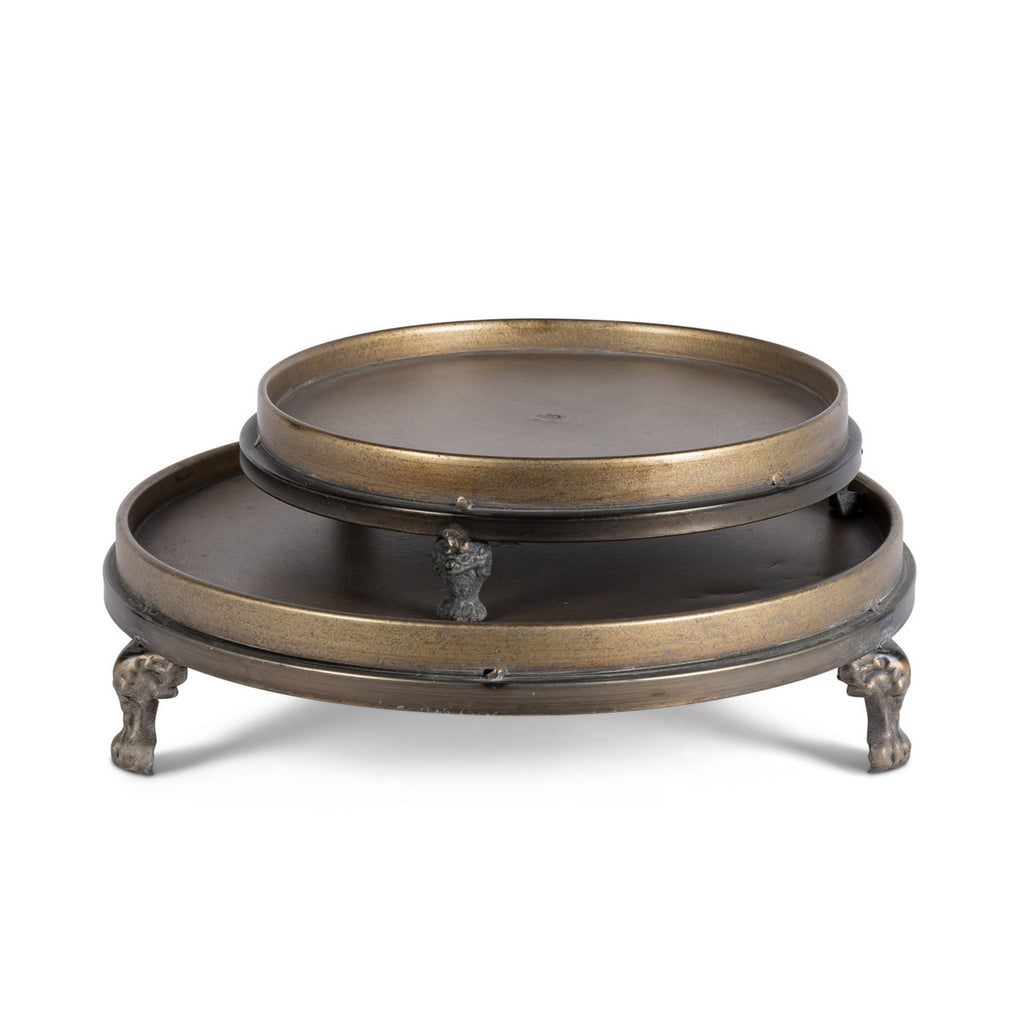 Footed Iron Display Trays, Set of 2 - Bombay Mercantile