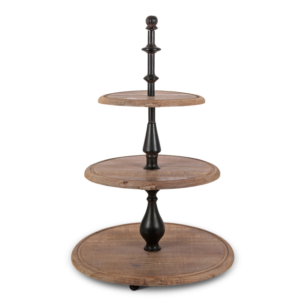 Colonial Iron and Wood Tiered Display Stand - Bombay Mercantile