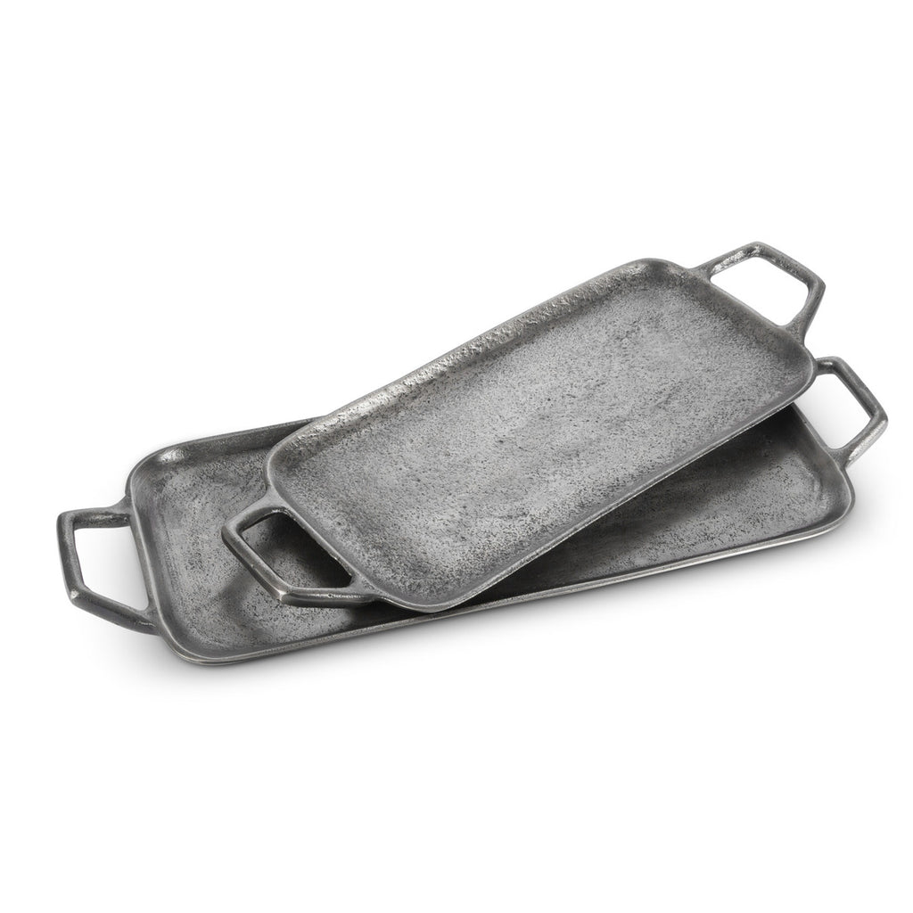 Cast Aluminum Serving Trays, Set of 2 - Bombay Mercantile