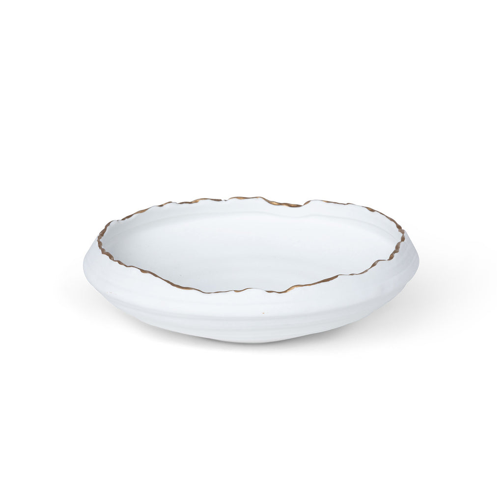 Gilded Organic Edge Shallow Bowl, 9.25" - Bombay Mercantile