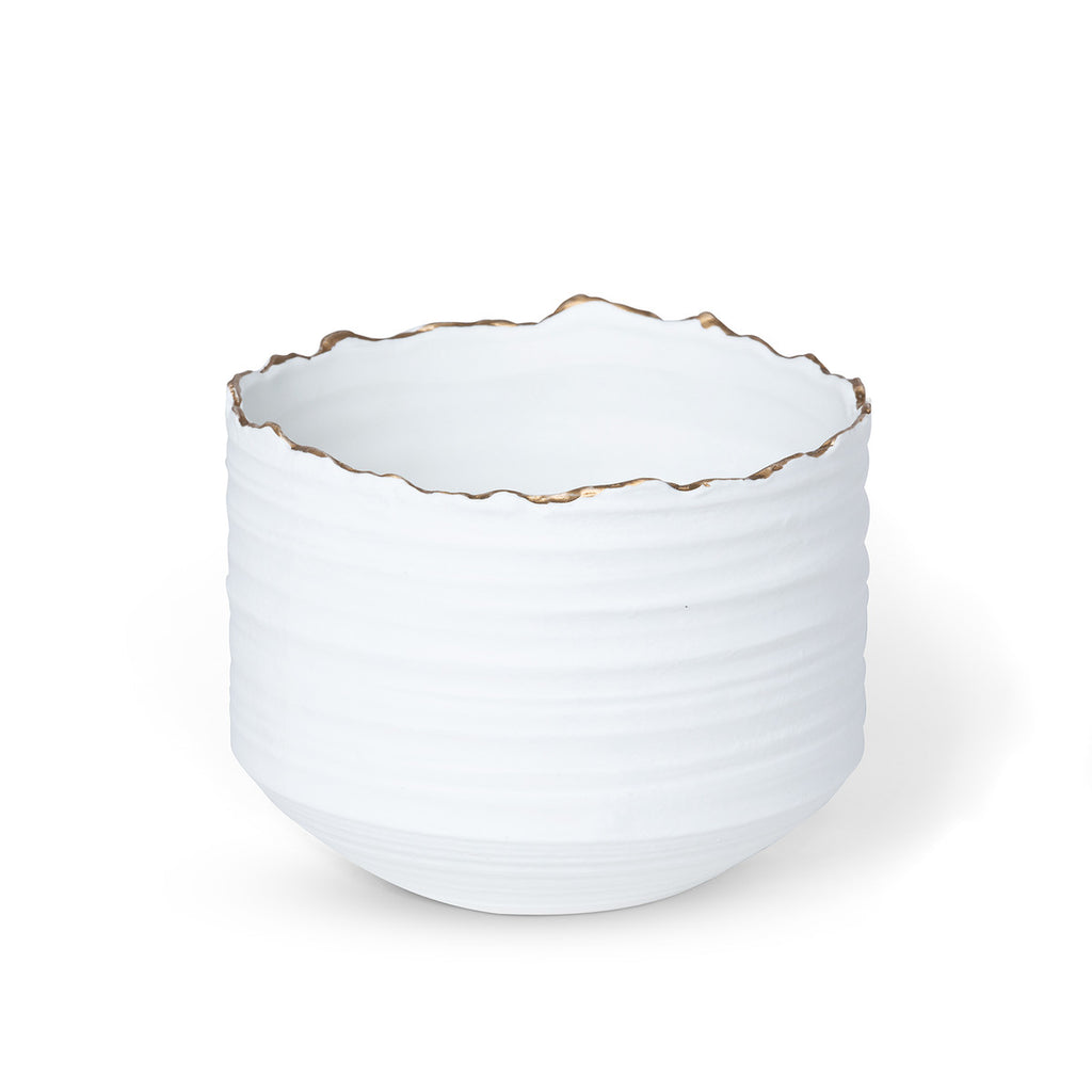 Gilded Organic Edge Pot, 8" - Bombay Mercantile