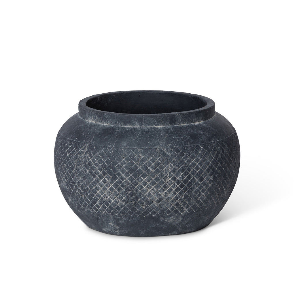 Yucca Cement Rotund Pot, 15" - Bombay Mercantile