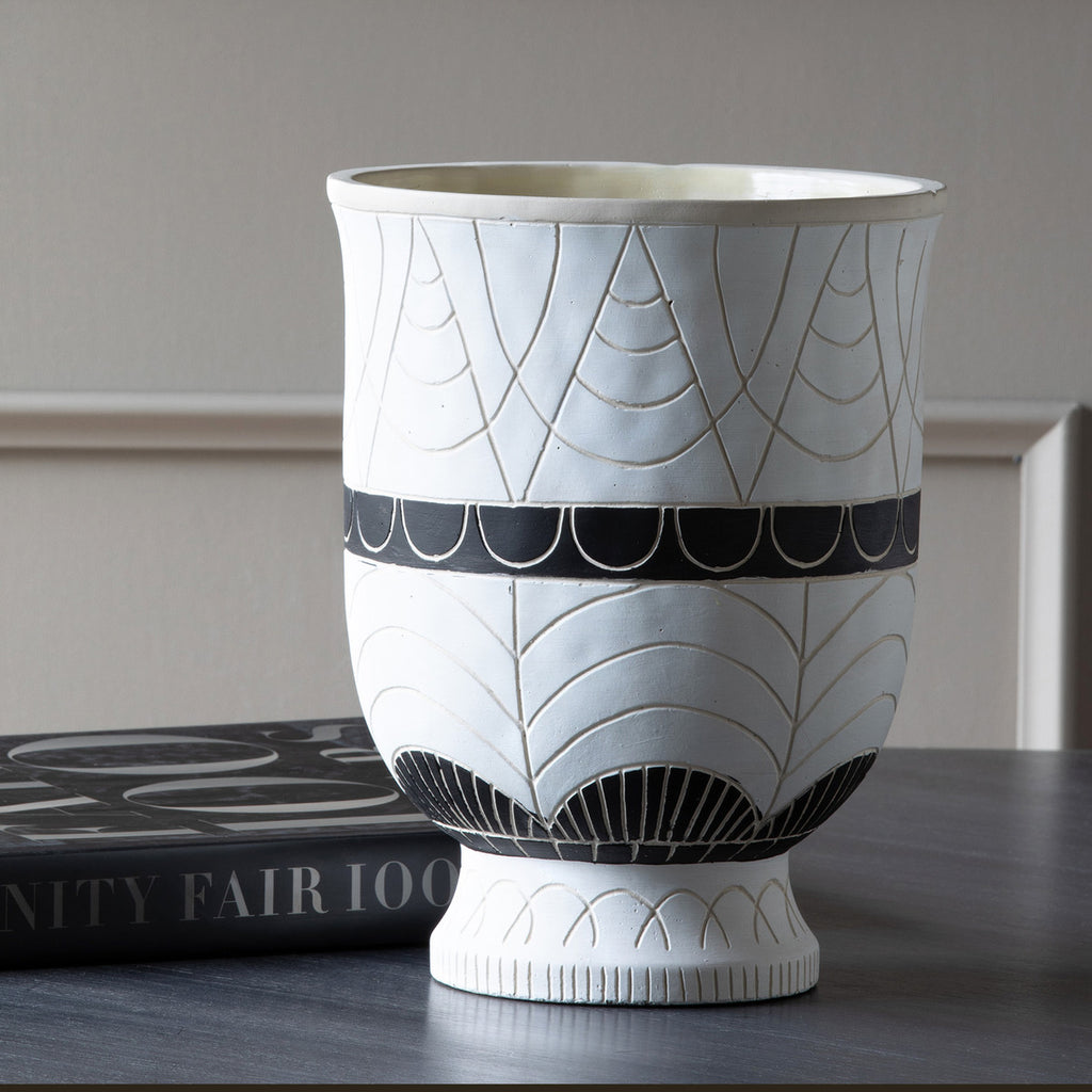 Del Sur Pattern Cement Pot, 9" - Bombay Mercantile