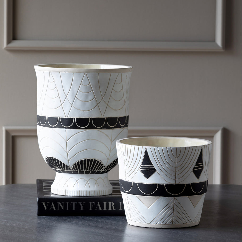 Del Sur Pattern Cement Pot, 9" - Bombay Mercantile