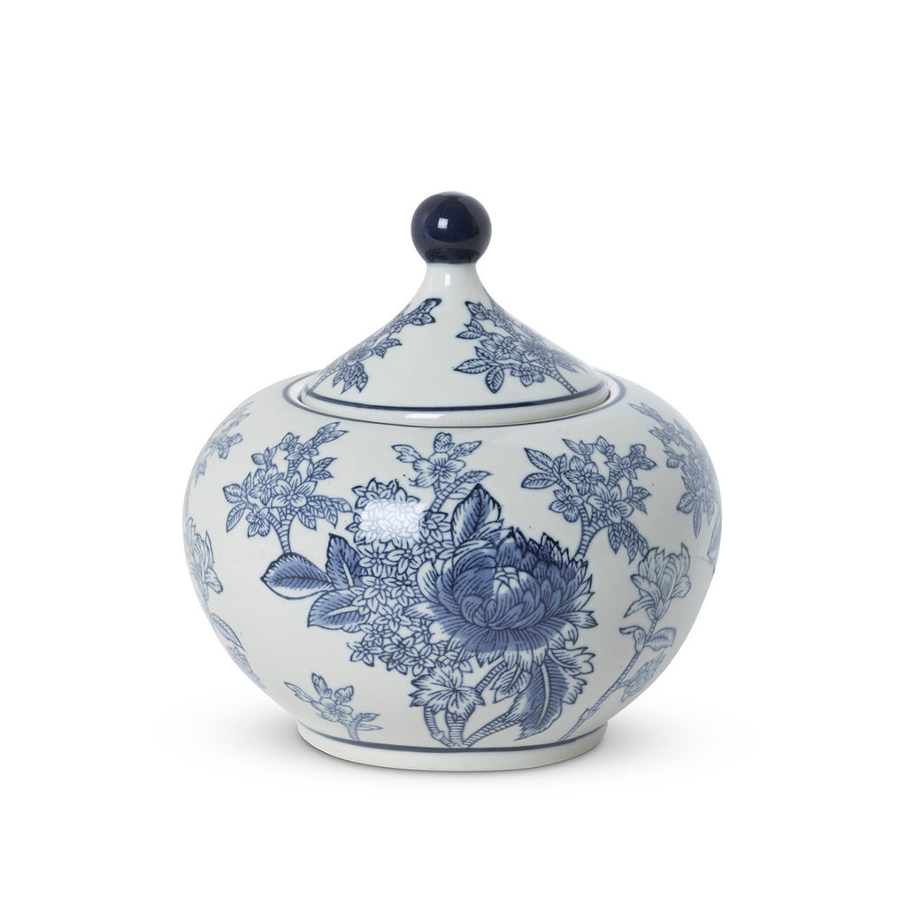 Porcelain Lidded Jasmine Jar - Bombay Mercantile
