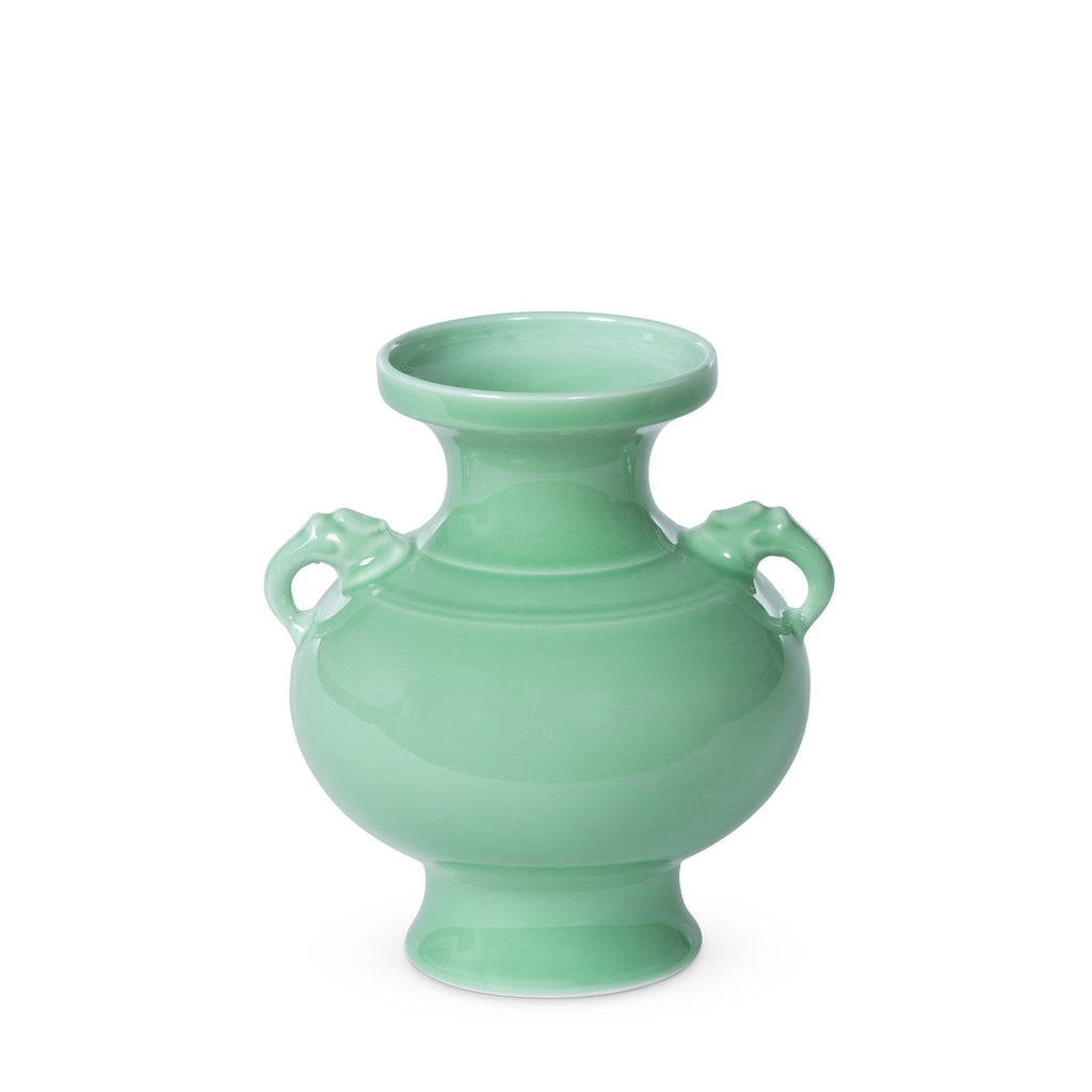Celadon Glaze Amphora Vase - Bombay Mercantile